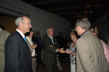 [Assignment: 48-DPA-07-13-08_SOI_K_Philly_Rec] Reception at Independence National Historical Park for attendees at the National Governors Association Centennial Meeting in Philadelphia, Pennsylvania. Secretary Dirk Kempthorne [and Independence National Historical Park Deputy Superintendent Darla Sidles delivered official remarks; and the Secretary conversed with fellow NGA attendees, among them Pennsylvanina Governor Edward Rendell, Vermont Governor James Douglas, Wyoming Governor Dave Freudenthal, Guam Governor Felix Camacho, former Tennessee Governor Don Sundquist, and former Michigan Governor John Engler.] [48-DPA-07-13-08_SOI_K_Philly_Rec_IOD_9288.JPG]