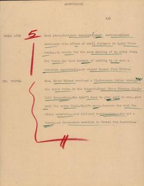 [News Script: Sweepstakes]