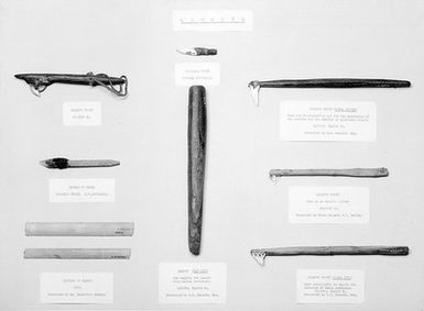 ["Lancets. Pacific from Australia, Gilbert Islands, Ellice Islands. In The Wellcome Historical Medical Museum Collection"]
