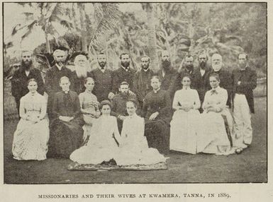 Missionaries and their wives at Kwamera, Tanna, in 1889