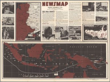 Newsmap : Monday, December 27, 1943. Week of December 16 to December 22, 224th week of the War - 106th week of U. S. participation. Volume II No. 36. Distributed by Industrial Services Division, Bureau of Public Relations, War Department. Prepared from public sources of information. U. S. Government Printing Office: 1943.