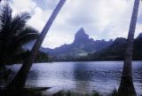 French Polynesia, view of Mount Tohivea on Moorea Island