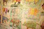 Children's art: pigs and goats