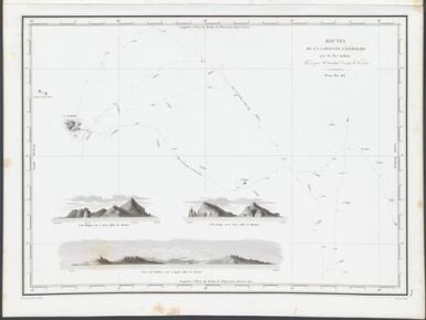 Voyage de la corvette l'Astrolabe : exécuté par ordre du roi, pendant les annees 1826, 1827, 1828, 1829, sous le commandement de M. J. Dumont D'Urville, capitaine de vaisseau.: Routes de la corvette l'Astrolabe pres des iles Vanikoro