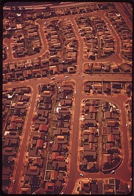 REZONING OF "SURPLUS PINEAPPLE LAND" ENABLED PINEAPPLE GROWERS-TURNED-DEVELOPERS TO BUILD THIS SUBDIVISION IN MILILANI TOWN, ONE SOLUTION TO THE ISLAND'S HOUSING SHORTAGE