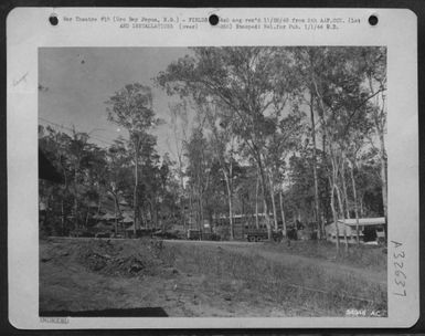 View of the entrance to detachment area. Oro Bay, Papua, New Guinea. (U.S. Air Force Number 54946AC)