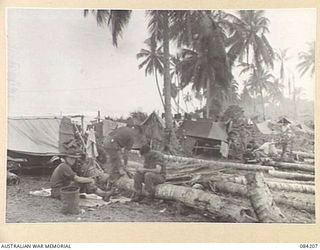 SUAIN PLANTATION, NEW GUINEA. 1944-12-08. A COMPANY, 2/4 INFANTRY BATTALION CAMP SITE. (JOINS NO.84208, AND 84209)