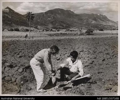 Taking soil samples