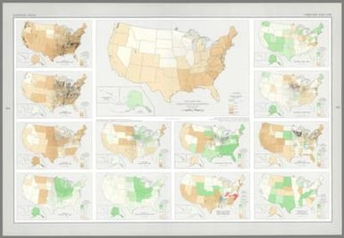 Total farms : 1964 / compiled from U. S. Bureau of the Census, Census of agriculture: 1964, v. I, Washington, U. S. Govt. Print Off., 1967, county table 1 and State table 2 -- Farms of less than 50 acres : 1964 -- Farms of 50-179 acres : 1964 -- Farms of 180-259 acres : 1964 -- Farms of 260-499 acres : 1964 -- Farms of 500-999 acres : 1964 -- Farms of 260-499 acres : 1964 -- Farms of 1,000 acres or more : 1964 -- General farms : 1964 -- Livestock farms : 1964 -- Cash-grain farms : 1964 -- Dairy and poultry farms : 1964 -- Tobacco, cotton and other field crop farms : 1964 -- Vegetable and fruit and nut farms : 1964.