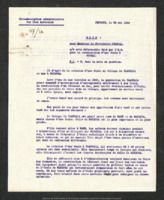 Note à Monsieur le Secrétaire général concernant l'avis défavorable donné à la construction d'une école à Tubuai