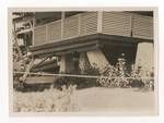 View of R Cambridge's house foundations after earthquake, Kokopo, New Guinea, 1947