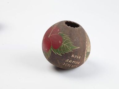 Painted coconut shell