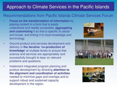 Approach to climate servces in the Pacific Islands