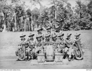 TOROKINA, BOUGAINVILLE. 1945-10-05. THE BAND, 57/60 INFANTRY BATTALION, 15 INFANTRY BRIGADE