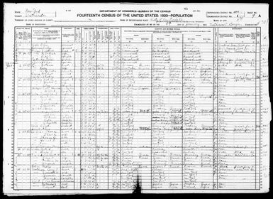 New York: WESTCHESTER County, Enumeration District 124, Sheet No. 9A