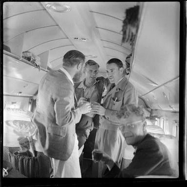 Qantas Empire Airways, Bird of Paradise Service passengers, H E Clark, Mumeng, A Pinkerton, Buin and J Murphy, Bulolo, Papua New Guinea