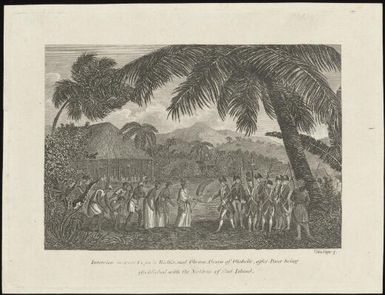 Interview between Captain Wallis and Oberea, Queen of Otaheite, after peace being established with the natives of that island