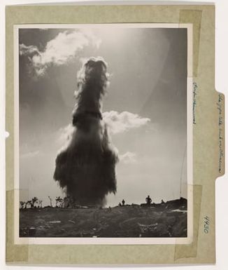 Photograph of of Exploding Japanese Shell on Okinawa