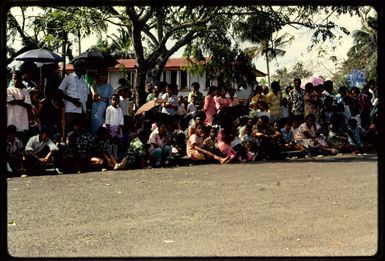 Waiting for the Hibiscus Festival parade, Suva?, 1971