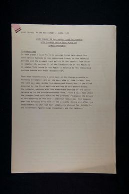 Land tenure in precontact days in Vanuatu with changes which took place on Narugu property by Japin Tari