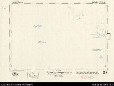 Papua New Guinea, Torokina SW, Survey Index 27, 1:50 000, 1971