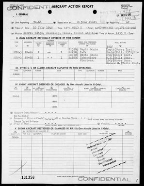 VS-66 - ACA Reps Nos 68-69-Air opers against the Marshall Islands on 7/10 & 11/45