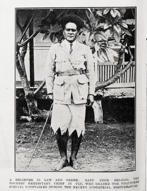 A believer in law and order: Ratu Pope Seniloli, the highest hereditary Chief in Fiji