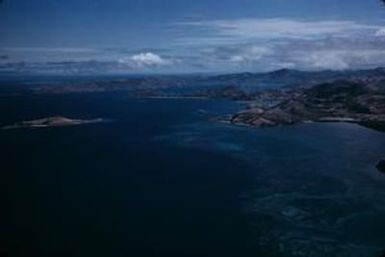 [Aerial view of Port Moresby Beach in Papua New Guinea] BRIT-A-AR003-003-04-099