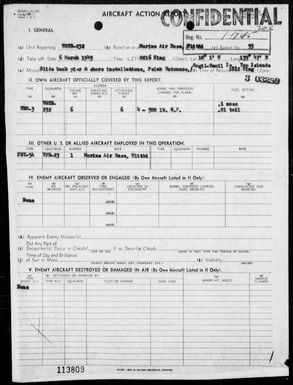 VMTB-232 - ACA rep #53 â Bombing & strafing targets in the Yap Area, Carolines on 3/6/45