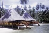 French Polynesia, beach houses at Bali Hai Resort on Moorea Island