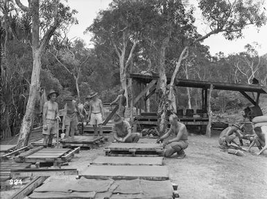 Concrete plant at Le Clere's farm, New Caledonia, during World War II