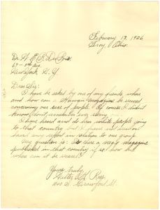 Letter from Walter K. Ross to W. E. B. Du Bois