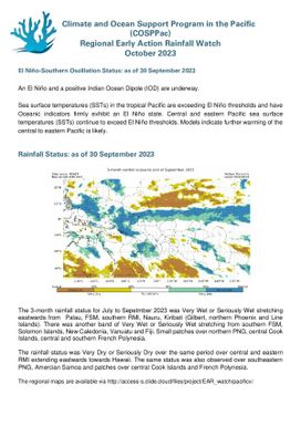 Regional Early Action Rainfall Watch : Monthly and seasonal Rainfall Watch: October 2023