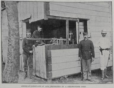 American Consulate at Apia protected by a one-pounder colt