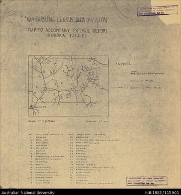 Papua New Guinea, Eastern Highlands, Watabung Census Division, 1957, 1:126 720