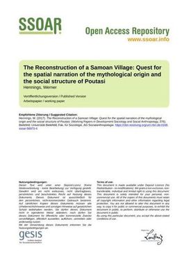 The Reconstruction of a Samoan Village: Quest for the spatial narration of the mythological origin and the social structure of Poutasi