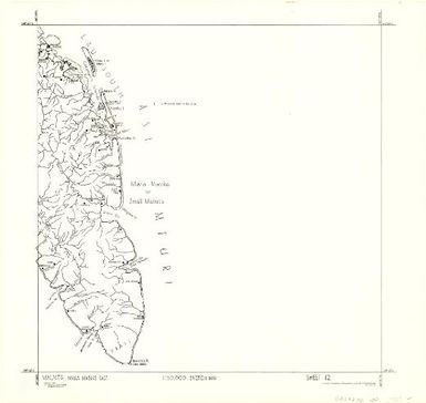 Malaita 1:50,000 sketch map.: Mara Masike east (Sheet 12)