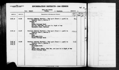 1940 Census Enumeration District Descriptions - Hawaii - Honolulu County - ED 2-136, ED 2-137, ED 2-138