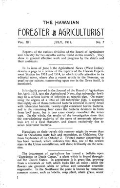 The Hawaiian forester and agriculturist
