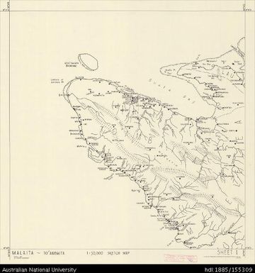 Solomon Islands, Malaita, To`ambaita, Series: Sketch, Sheet 1, 1967, 1:50 000