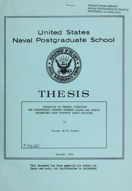 Variation in thermal structure and geostrophic current between Alaska and Hawaii determined from synoptic space sections