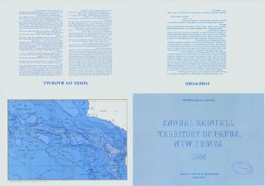Annual rainfall map, Territory of Papua and New Guinea (Verso 1966)