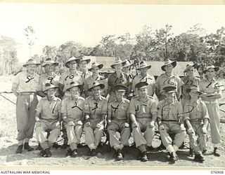 LAE, NEW GUINEA. 1944-11-15. NX18855 CAPTAIN A. MABBOTT, COMMANDING OFFICER (1) AND NX21768 LIEUTENANT L.J. CURRIE, ADJUTANT (2) OF THE 16TH DETENTION BARRACKS