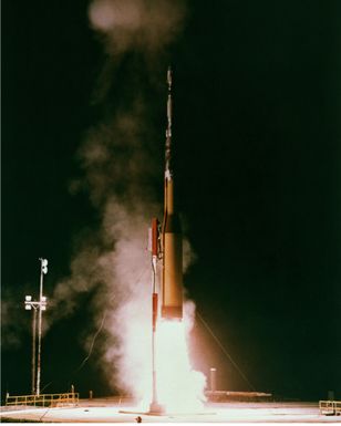 An Army Homing Overlay Experiment (HOE) flight vehicle is launched for the fourth and final time. The vehicle is participating in a test of its ability to destroy a re-entry vehicle from an intercontinental ballistic missile launched from Vandenberg Air Force Base, California