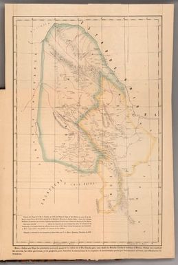 Copiado del Mapa de S Mc. L. Staples, en 1828; del Mapa de Nigra de San Martin en cuanto a las distancias respectivas, y de la Carta general de la Republica Mexicana de Garc(a Cubas; y segun los informes fidedignos de personas que conoscen el terreno, especialmente la parte mas al Norte 6 la derecha del Rio Bravo .... Dibujado y extractado de los documeutos [sic] y datos dichos, por F. L. Mier.-Monterey, Diciembre de 1873