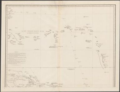 To the honorable court of directors of the United East India Company, this chart of the western part of the Pacific Ocean comprised between the latitudes of 18 ̊South and 17 ̊Nort, from 146 to 176 of East longitude, and exhibiting the track of the Walpole from the S.W. Cape of New Holland to the Isle of Tinian : is respectfully dedicated by their most obedient humble servt. Thos. Butler, Commander of the Walpole