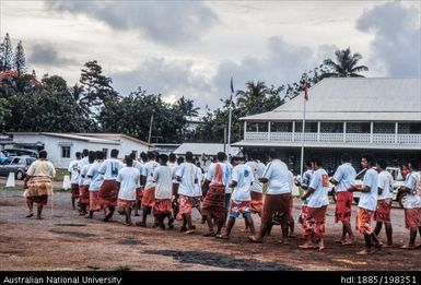 Wallis and Futuna - group in front of New Royal Palace