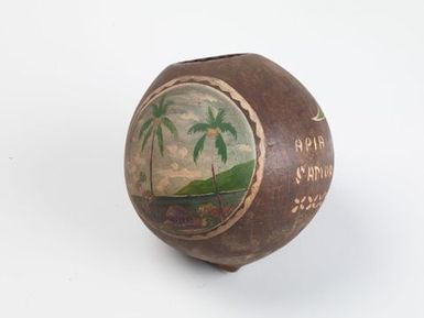 Painted coconut shell