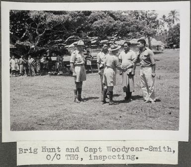 Brigadier Hunt and Captain Woodyear-Smith inspecting the Tongan Home Guard.