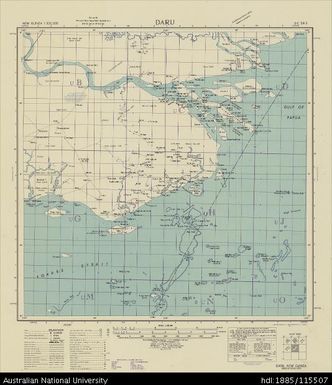 Papua New Guinea, Daru, Series: AMS T401, Sheet SC 54-3, 1942, 1:500 000